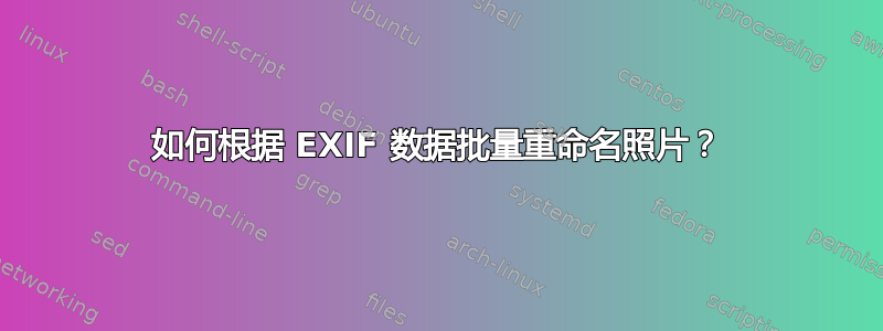 如何根据 EXIF 数据批量重命名照片？