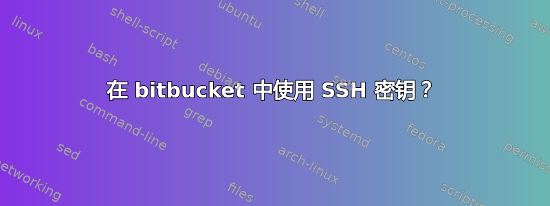 在 bitbucket 中使用 SSH 密钥？