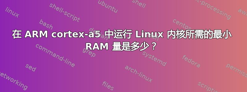 在 ARM cortex-a5 中运行 Linux 内核所需的最小 RAM 量是多少？