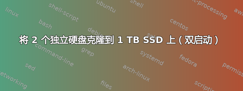 将 2 个独立硬盘克隆到 1 TB SSD 上（双启动）