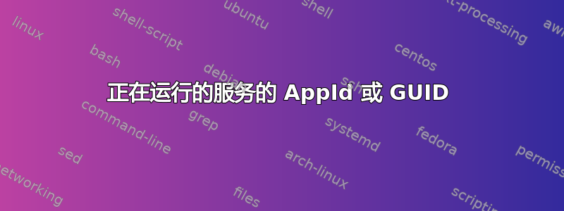 正在运行的服务的 AppId 或 GUID