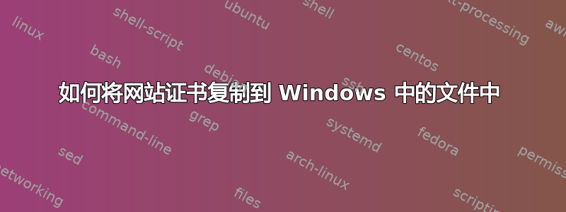 如何将网站证书复制到 Windows 中的文件中