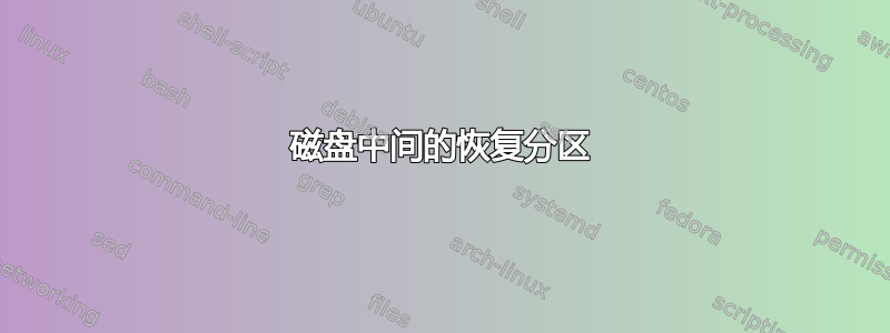 磁盘中间的恢复分区