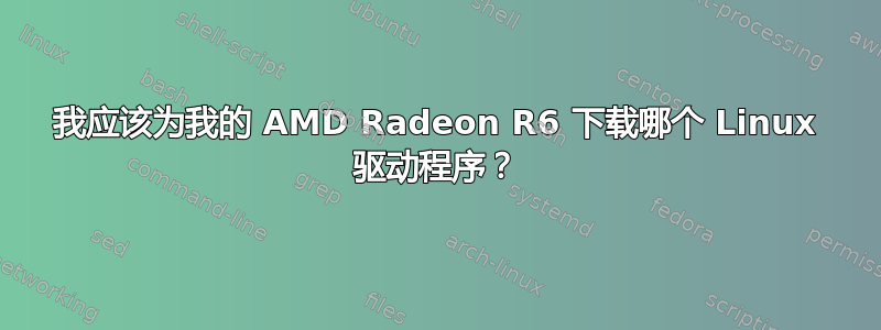 我应该为我的 AMD Radeon R6 下载哪个 Linux 驱动程序？