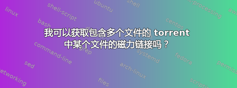 我可以获取包含多个文件的 torrent 中某个文件的磁力链​​接吗？