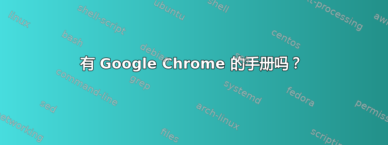 有 Google Chrome 的手册吗？