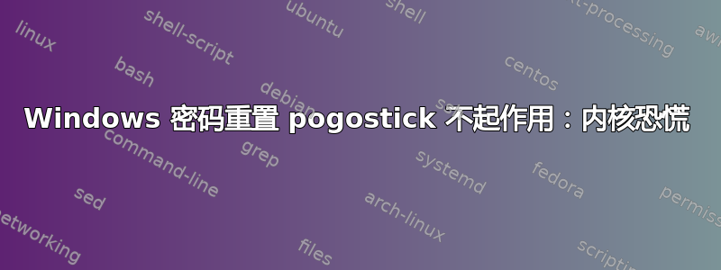 Windows 密码重置 pogostick 不起作用：内核恐慌