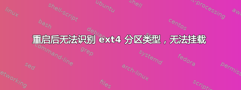 重启后无法识别 ext4 分区类型，无法挂载