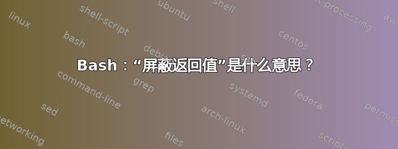 Bash：“屏蔽返回值”是什么意思？