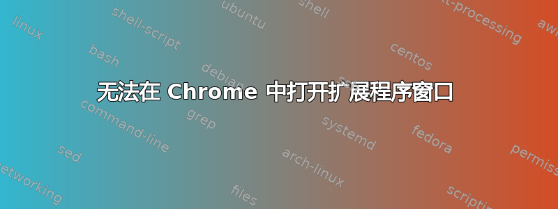 无法在 Chrome 中打开扩展程序窗口