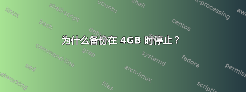 为什么备份在 4GB 时停止？