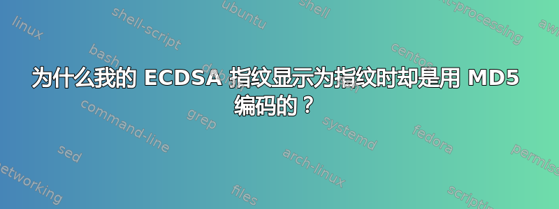 为什么我的 ECDSA 指纹显示为指纹时却是用 MD5 编码的？