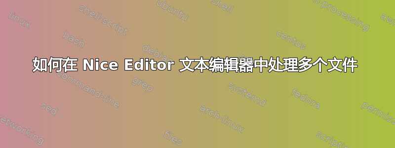 如何在 Nice Editor 文本编辑器中处理多个文件