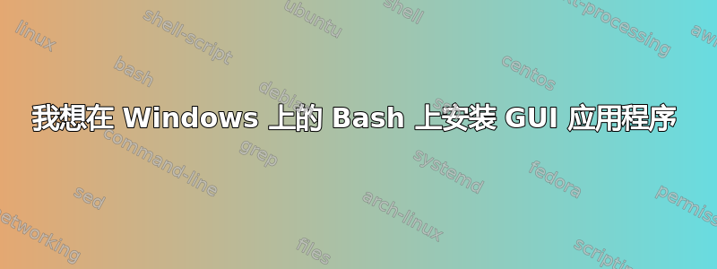 我想在 Windows 上的 Bash 上安装 GUI 应用程序