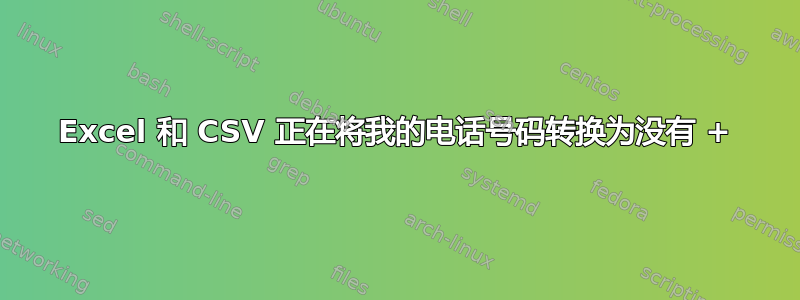 Excel 和 CSV 正在将我的电话号码转换为没有 +