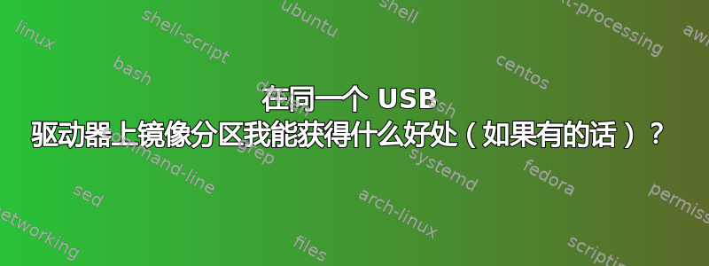 在同一个 USB 驱动器上镜像分区我能获得什么好处（如果有的话）？