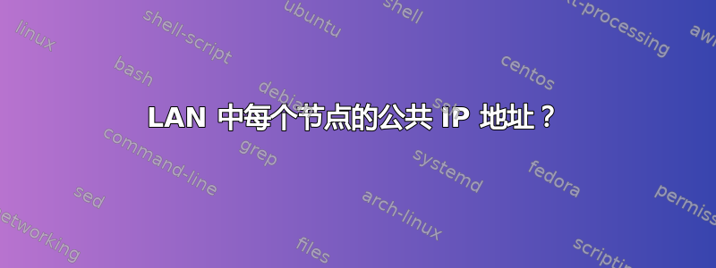 LAN 中每个节点的公共 IP 地址？