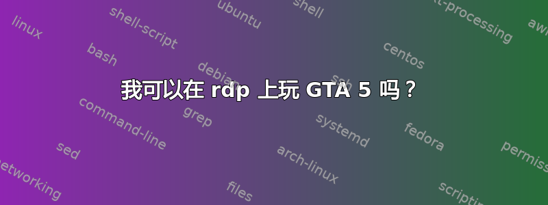 我可以在 rdp 上玩 GTA 5 吗？