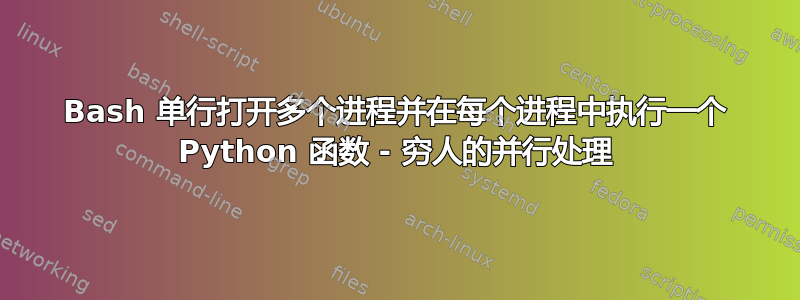 Bash 单行打开多个进程并在每个进程中执行一个 Python 函数 - 穷人的并行处理