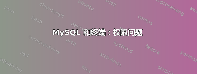 MySQL 和终端：权限问题