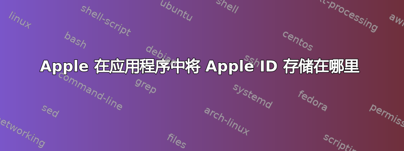 Apple 在应用程序中将 Apple ID 存储在哪里