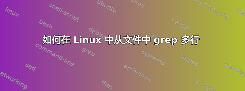 如何在 Linux 中从文件中 grep 多行