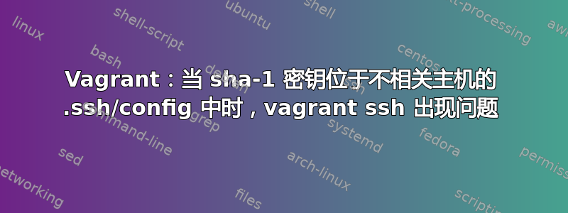 Vagrant：当 sha-1 密钥位于不相关主机的 .ssh/config 中时，vagrant ssh 出现问题