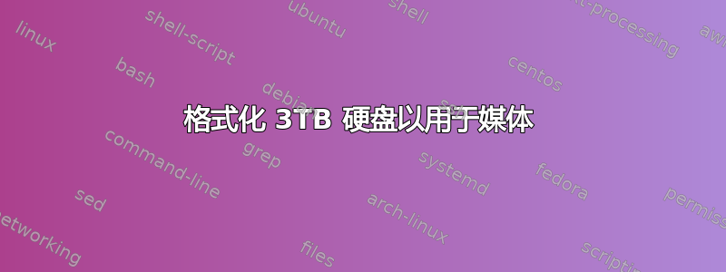 格式化 3TB 硬盘以用于媒体