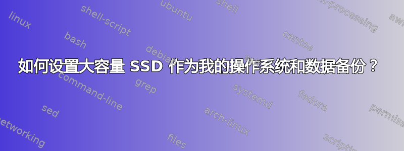 如何设置大容量 SSD 作为我的操作系统和数据备份？
