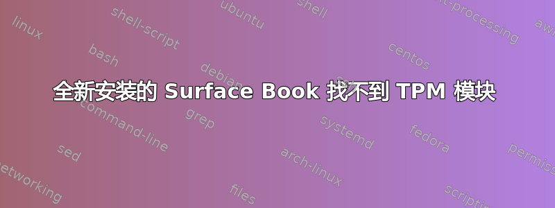 全新安装的 Surface Book 找不到 TPM 模块