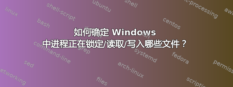 如何确定 Windows 中进程正在锁定/读取/写入哪些文件？