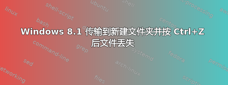 Windows 8.1 传输到新建文件夹并按 Ctrl+Z 后文件丢失