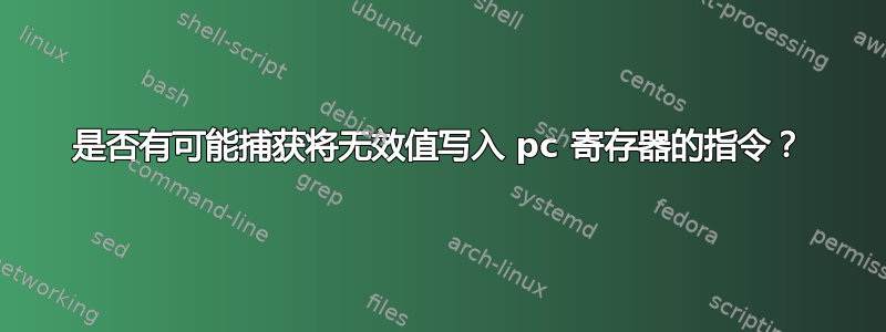 是否有可能捕获将无效值写入 pc 寄存器的指令？