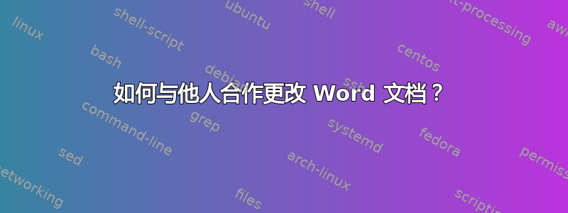 如何与他人合作更改 Word 文档？