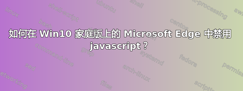 如何在 Win10 家庭版上的 Microsoft Edge 中禁用 javascript？