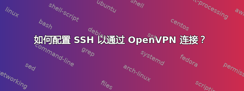 如何配置 SSH 以通过 OpenVPN 连接？