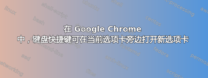 在 Google Chrome 中，键盘快捷键可在当前选项卡旁边打开新选项卡