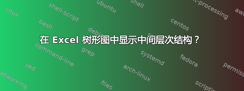 在 Excel 树形图中显示中间层次结构？