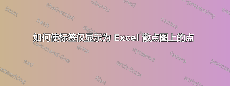 如何使标签仅显示为 Excel 散点图上的点