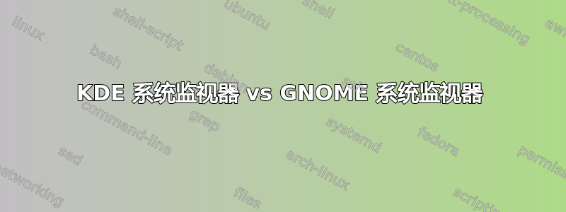 KDE 系统监视器 vs GNOME 系统监视器