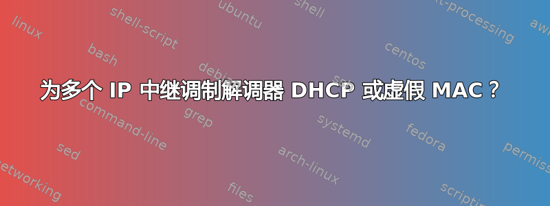 为多个 IP 中继调制解调器 DHCP 或虚假 MAC？