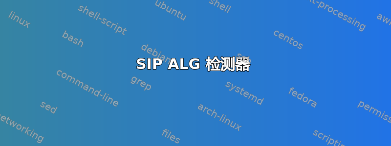 SIP ALG 检测器