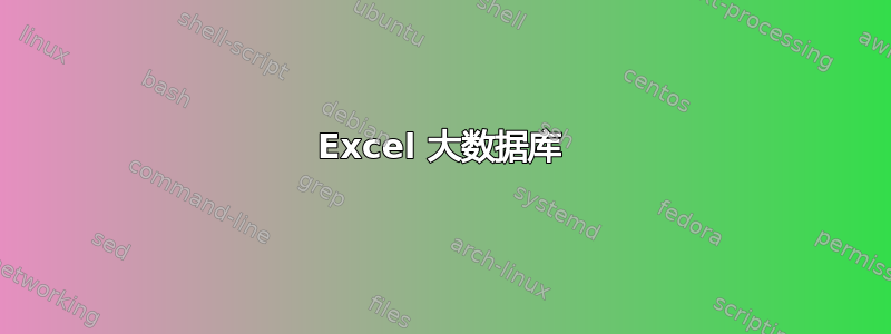 Excel 大数据库