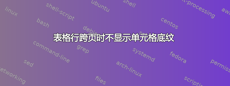 表格行跨页时不显示单元格底纹