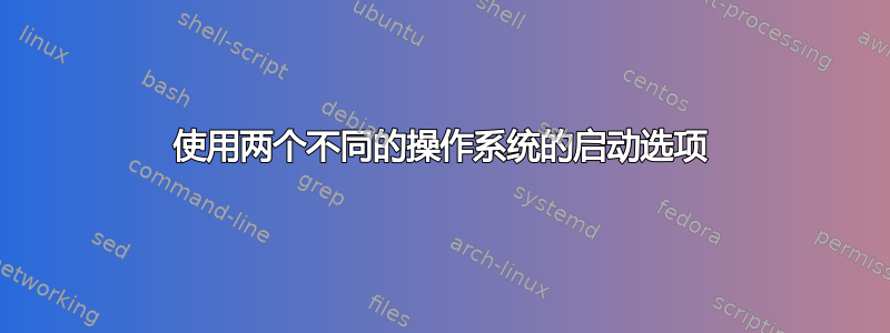 使用两个不同的操作系统的启动选项