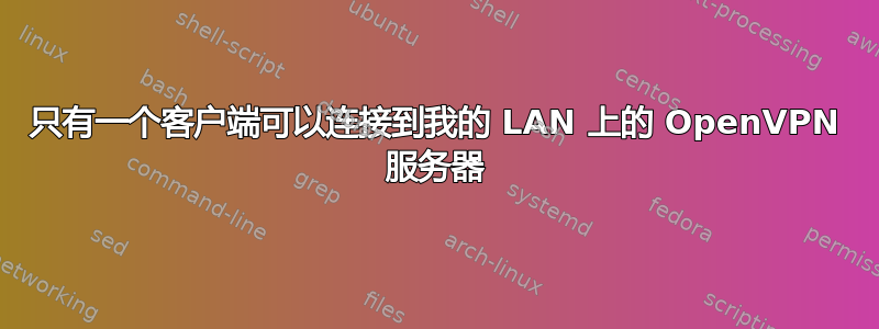 只有一个客户端可以连接到我的 LAN 上的 OpenVPN 服务器