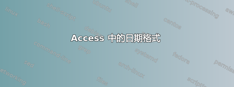 Access 中的日期格式