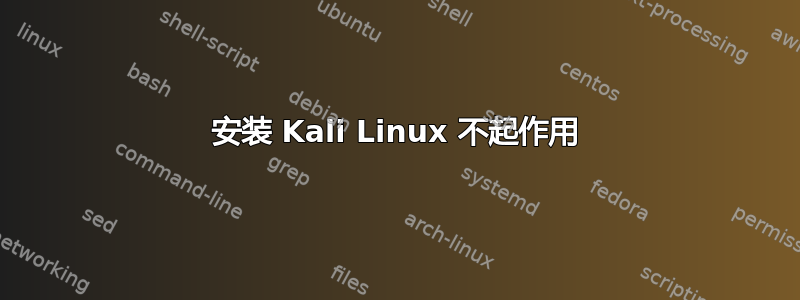 安装 Kali Linux 不起作用