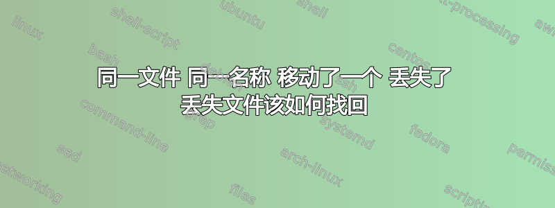 同一文件 同一名称 移动了一个 丢失了 丢失文件该如何找回