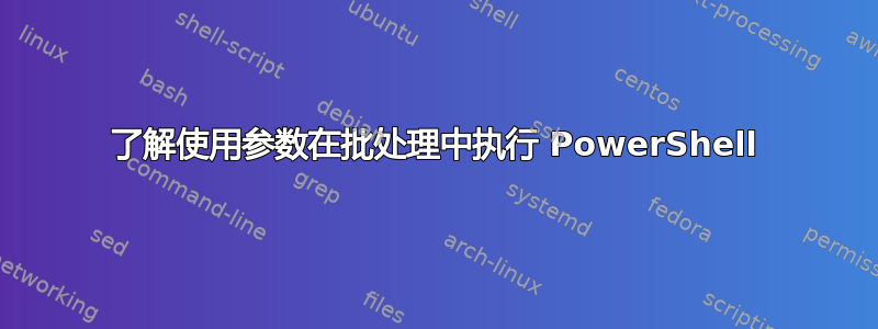 了解使用参数在批处理中执行 PowerShell